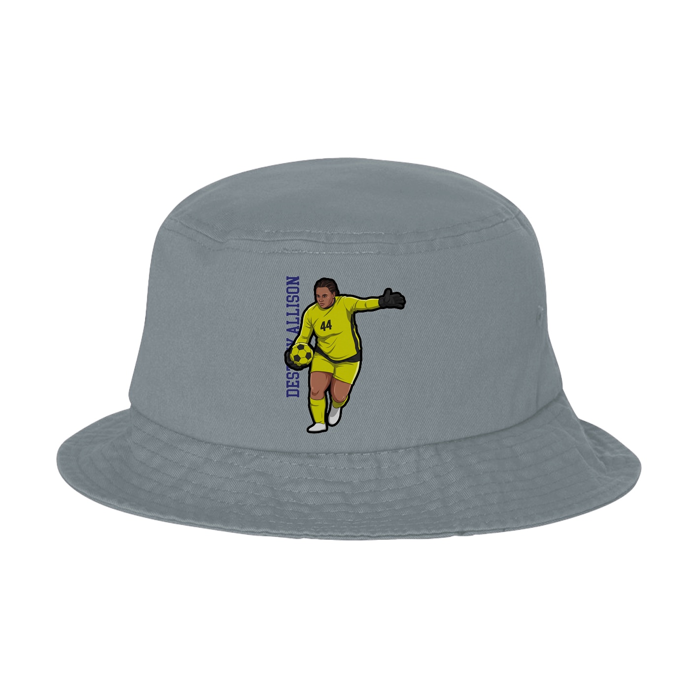 Bucket Cap — Name Vertical in Grey