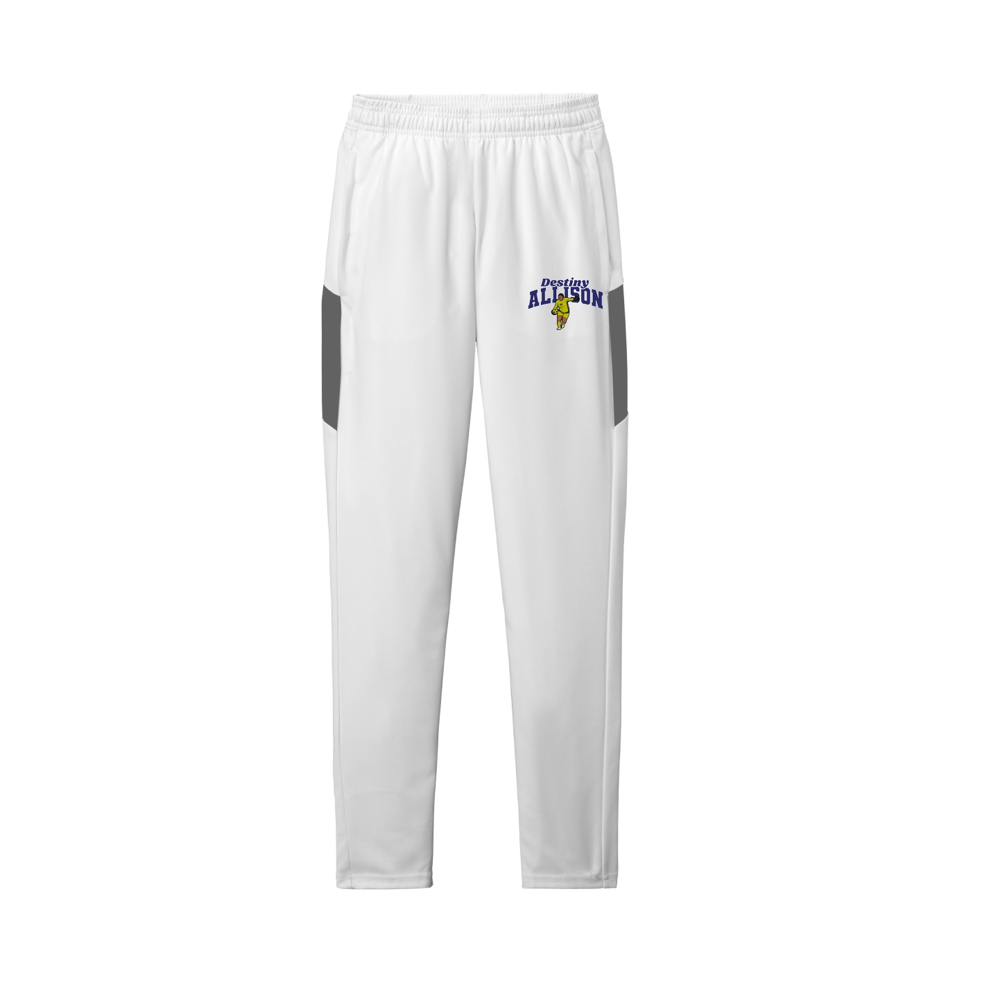Team Travel Pant — Signature Arch in White/Grey
