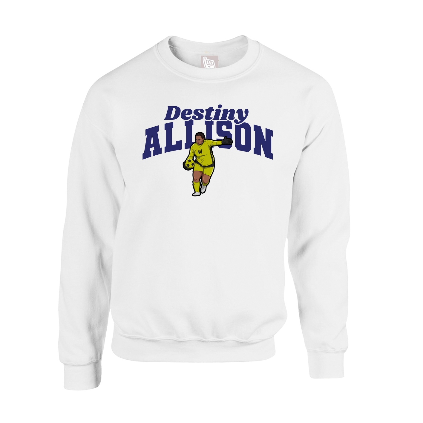 Fleece Crew — Signature Arch in White