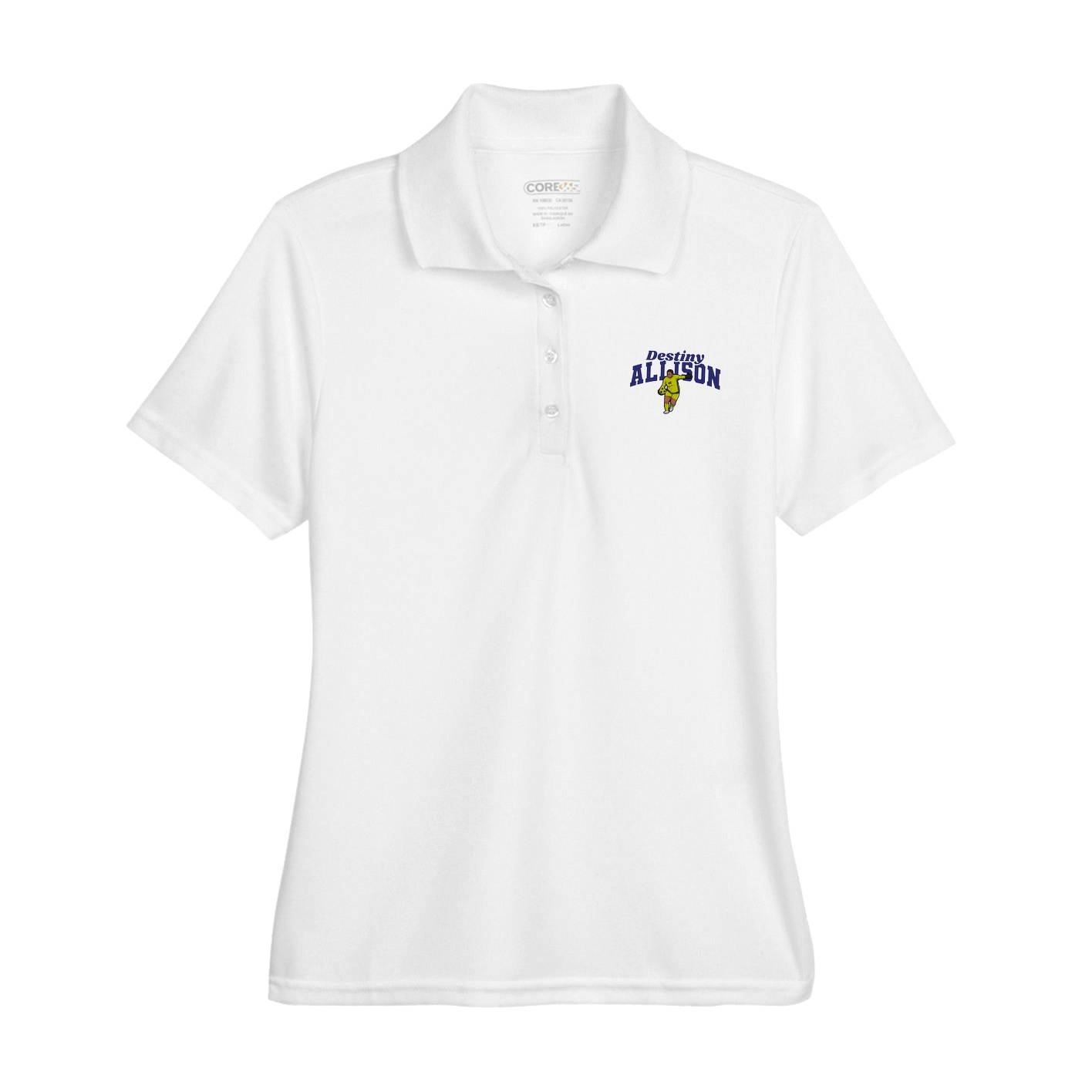 Womens Performance Polo — Signature Arch in White