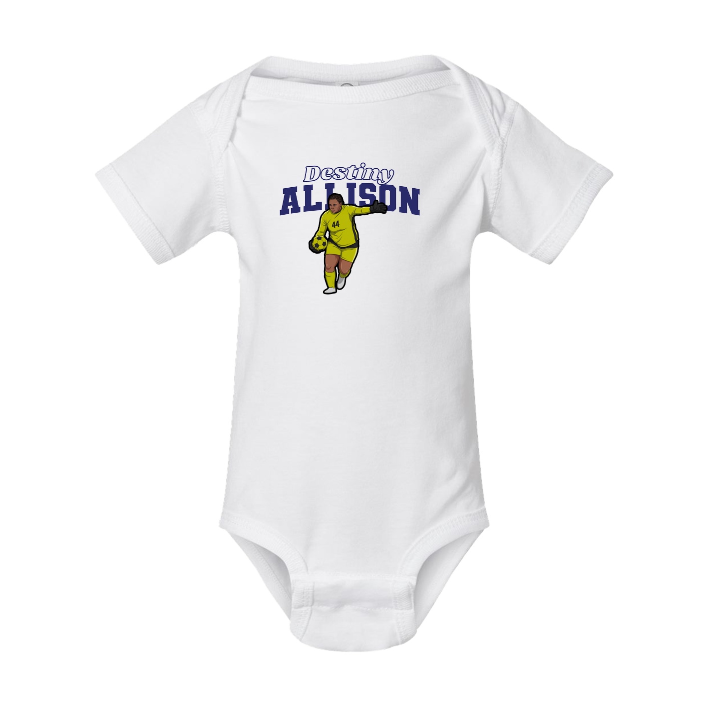Baby Onesie — Name Arch in White