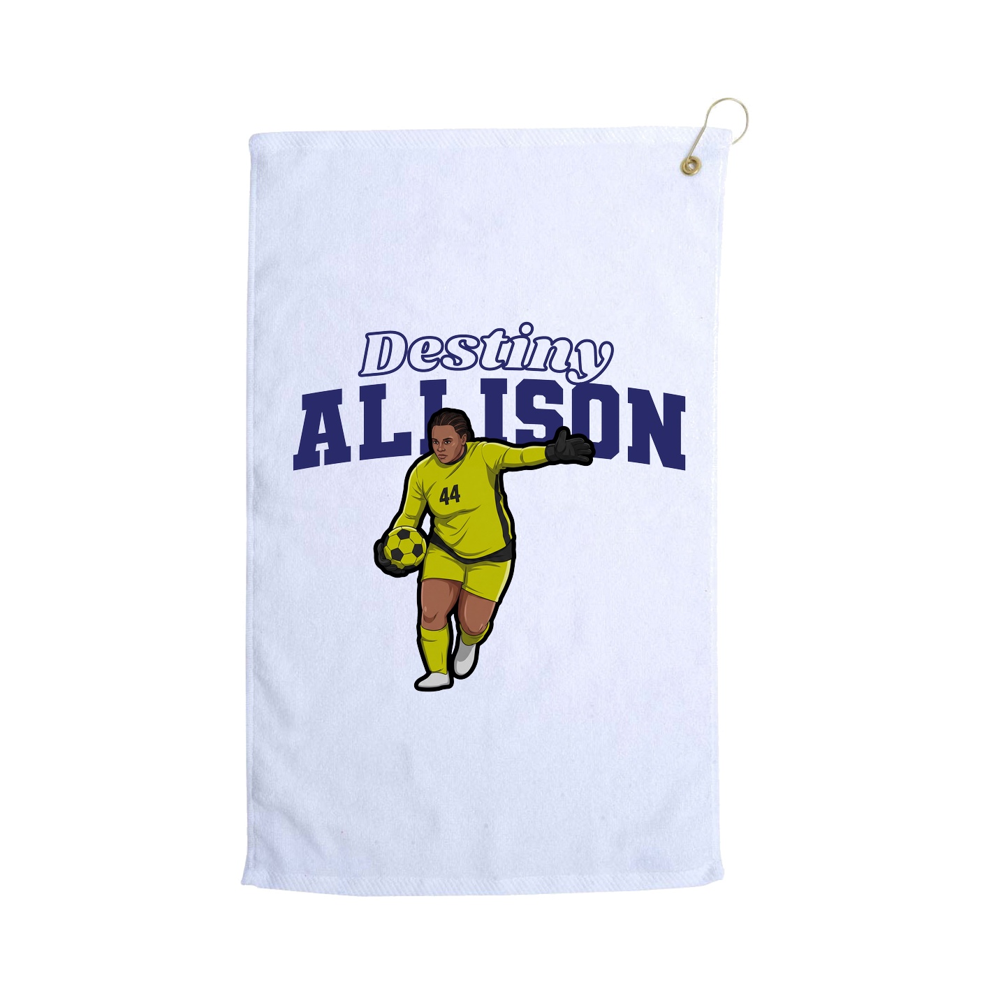 Golf Towel — Name Arch in White