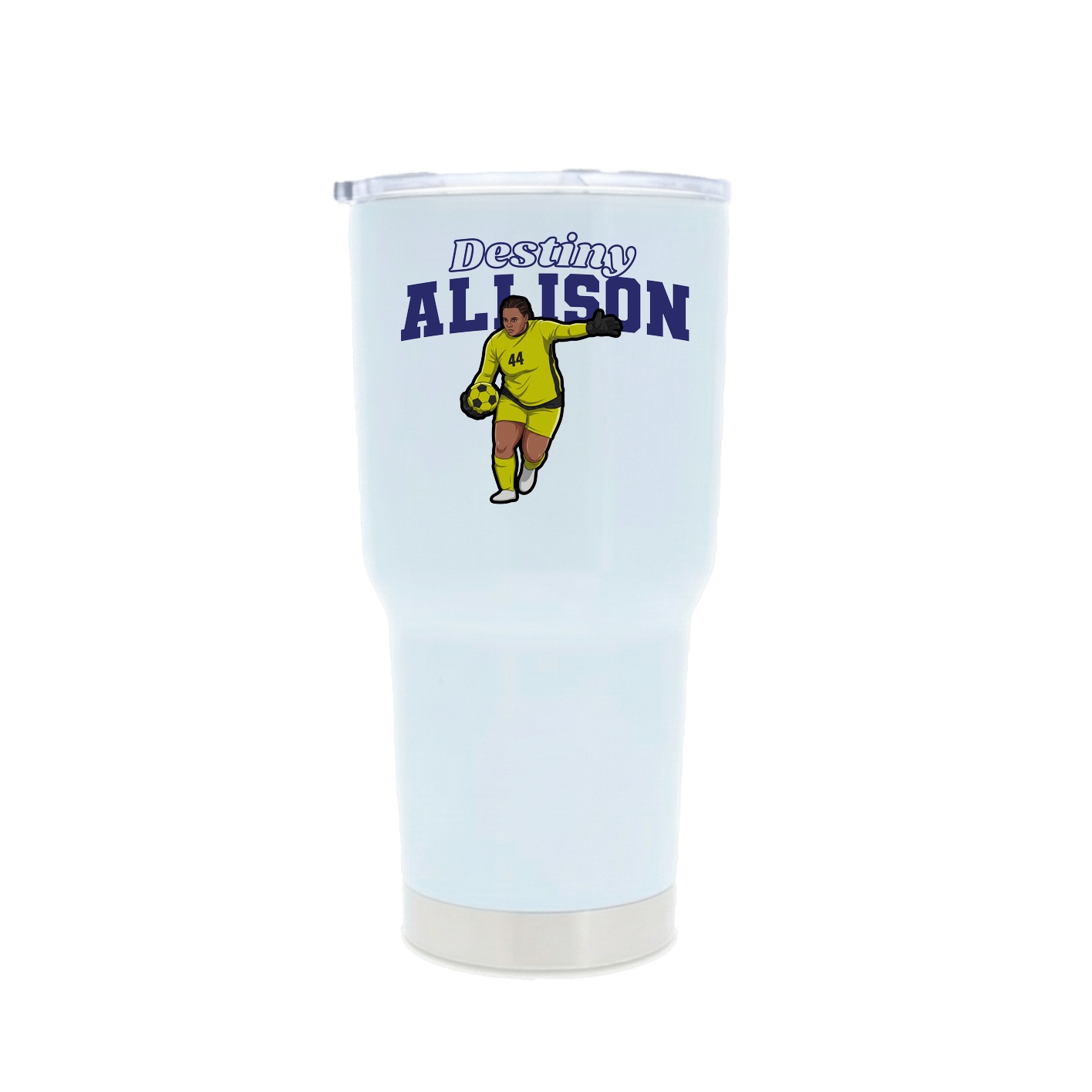 30oz Stainless Steel Tumbler — Name Arch in White