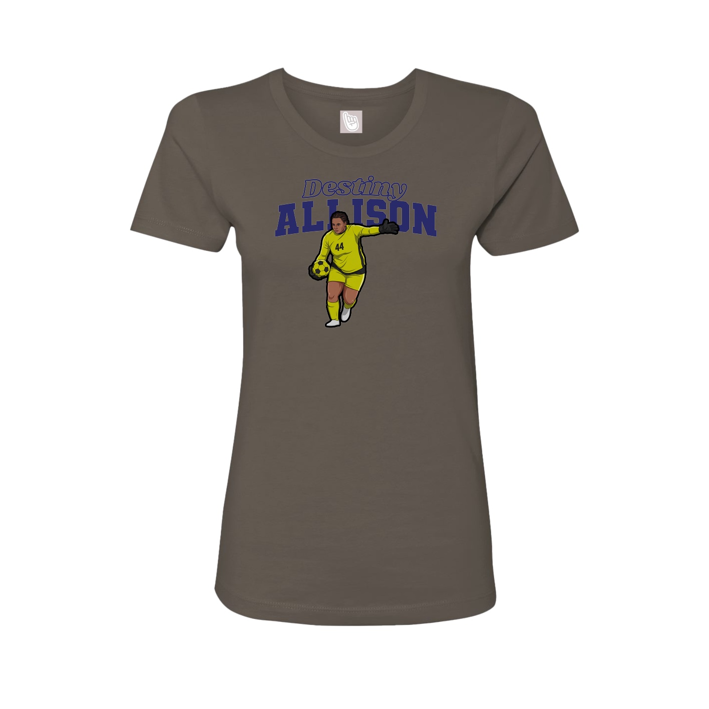 Fitted Women's Tee — Name Arch in Grey