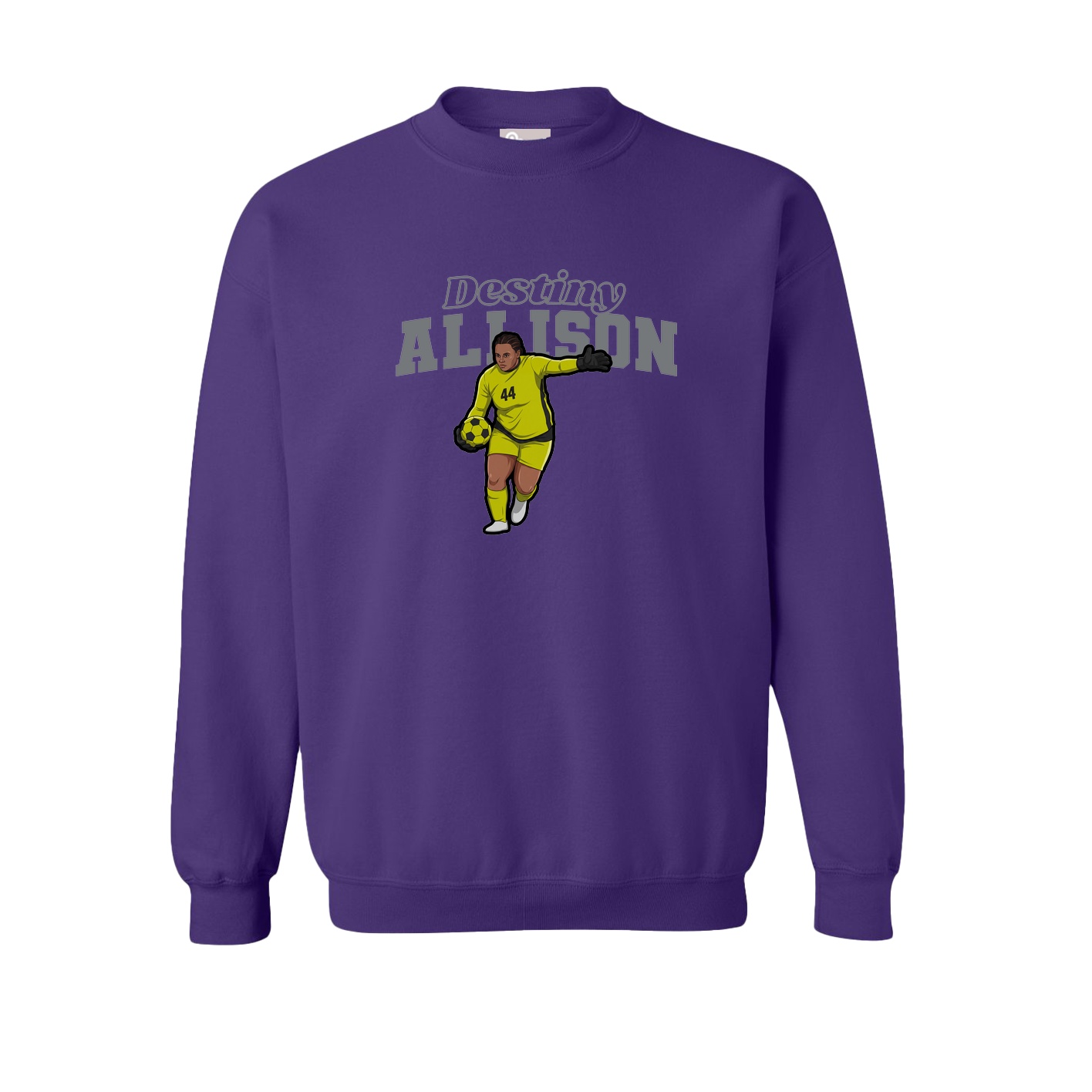 Fleece Crew — Name Arch in Purple