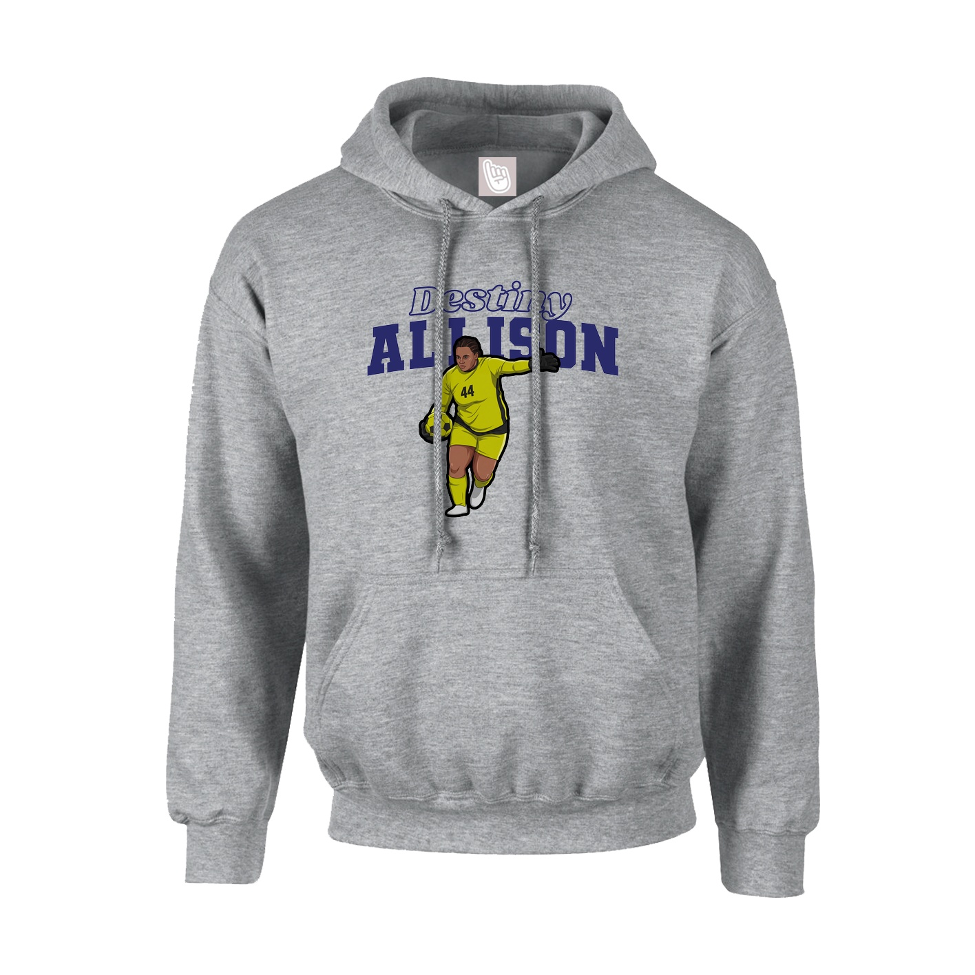 Youth Hoodie — Name Arch in Grey