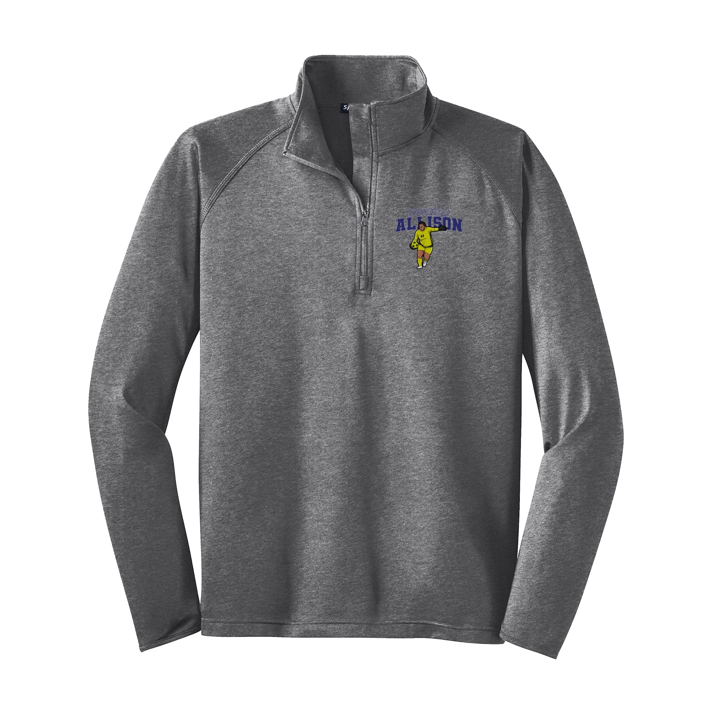 Q-Zip Pullover — Name Arch in Grey