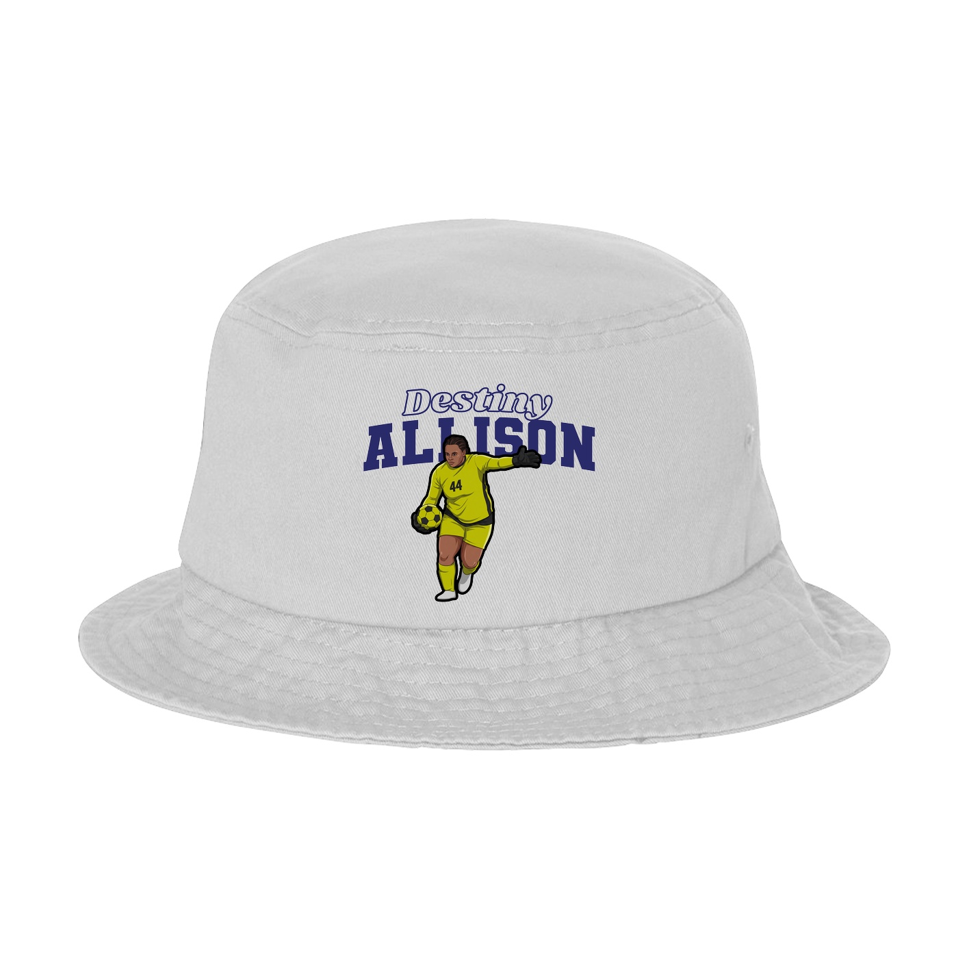 Bucket Cap — Name Arch in White