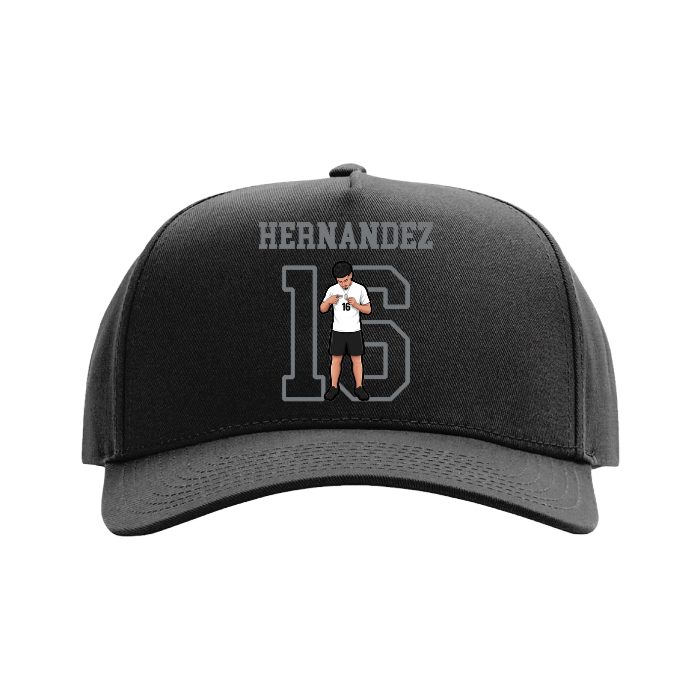 Full Fabric Five-Panel Champ Cap — Shirsey in Black