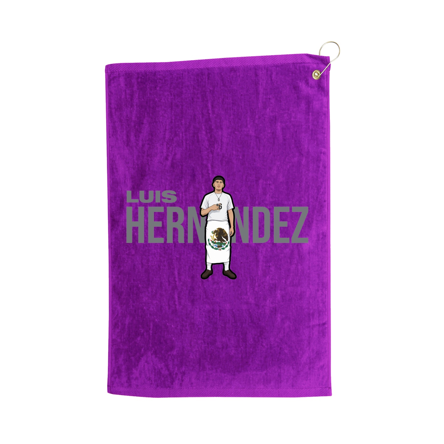 Golf Towel — Player Name in Purple