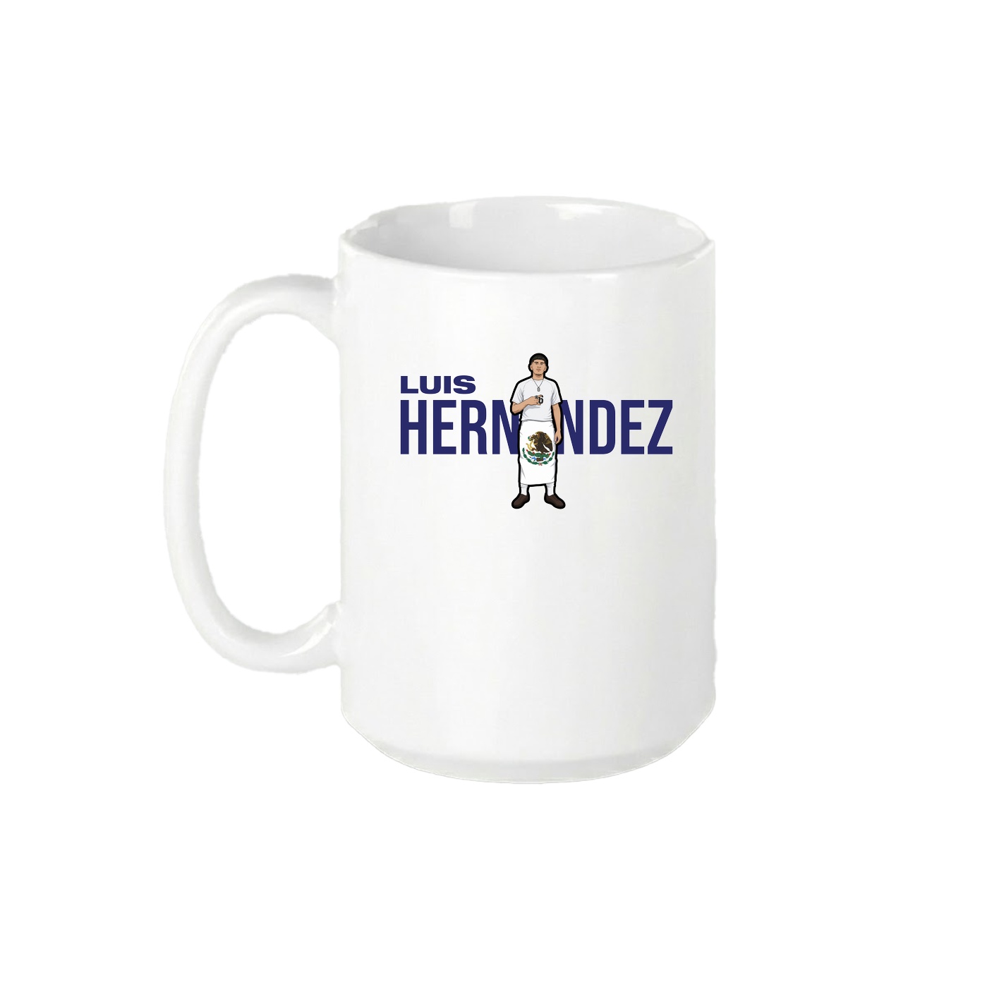 15oz Coffee Mug — Player Name in White