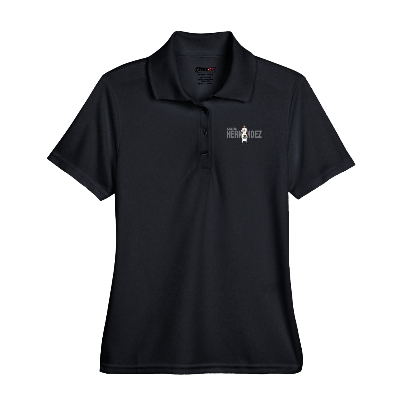 Performance Polo — Player Name in Black