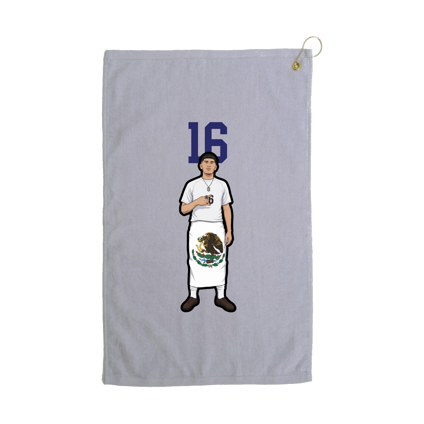 Golf Towel — Number Top in Grey