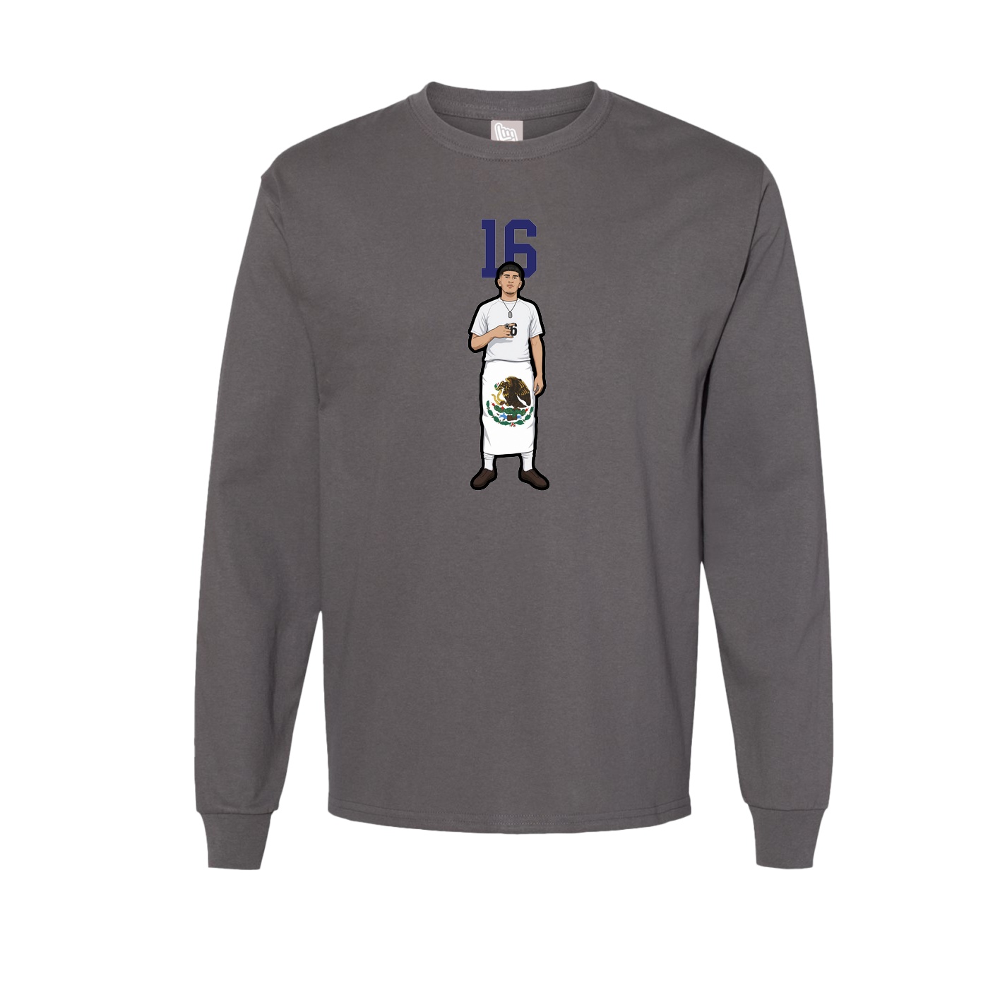 Long Sleeve Tee — Number Top in Grey