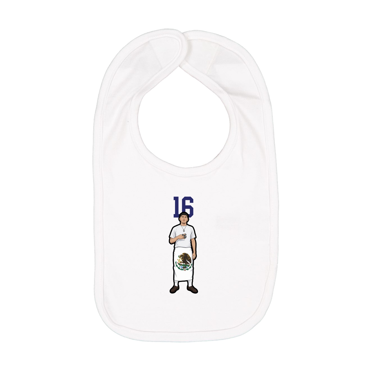 Infant Bib — Number Top in White