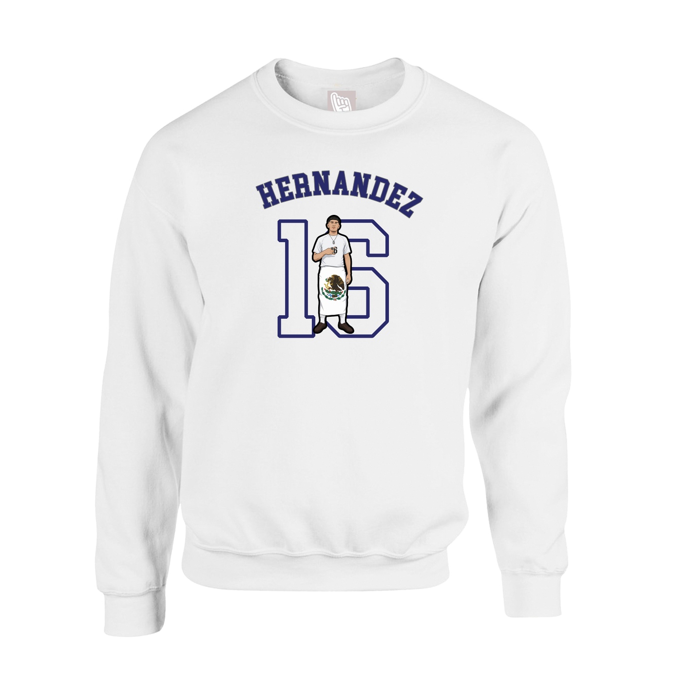Fleece Crew — Shirsey Arch in White
