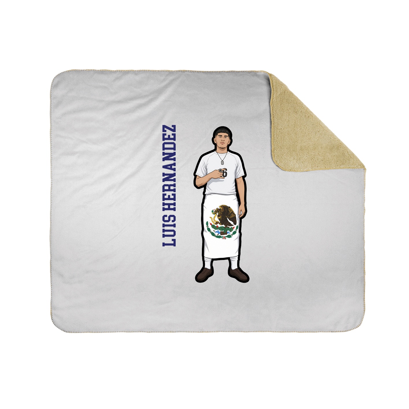 Throw Blanket — Name Vertical in White