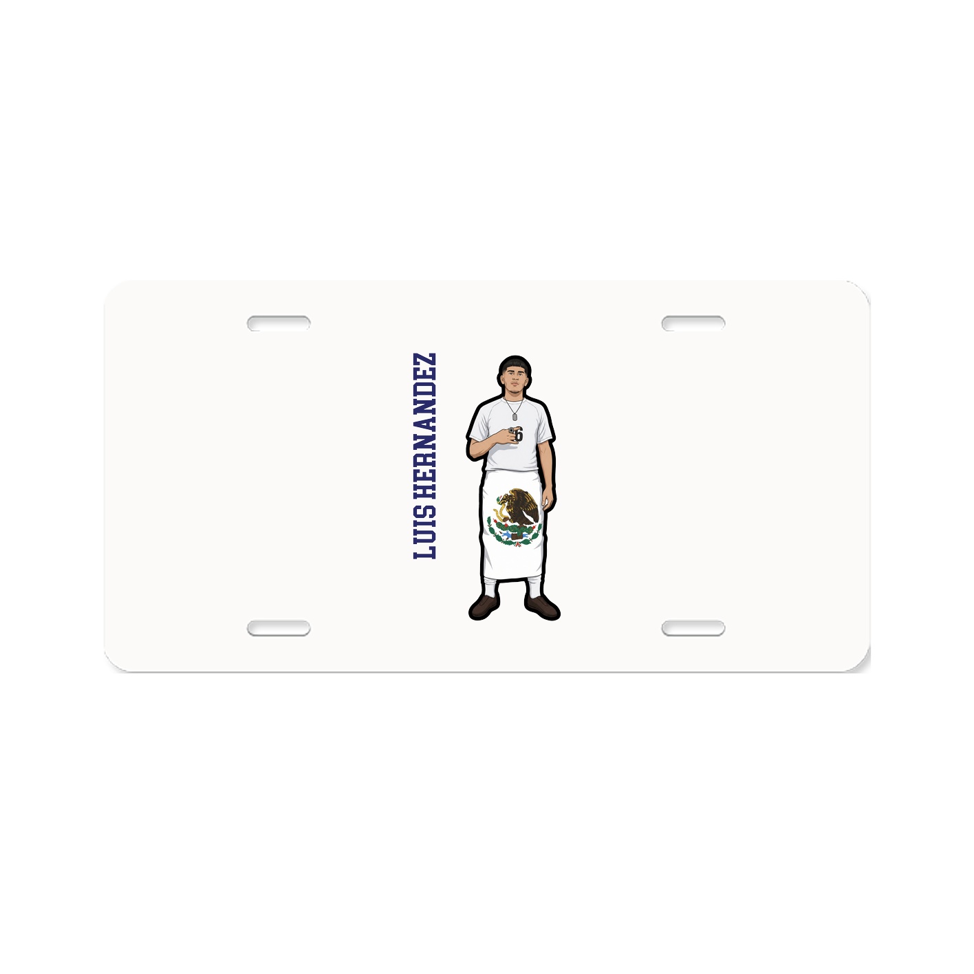 License Plate — Name Vertical in Classic