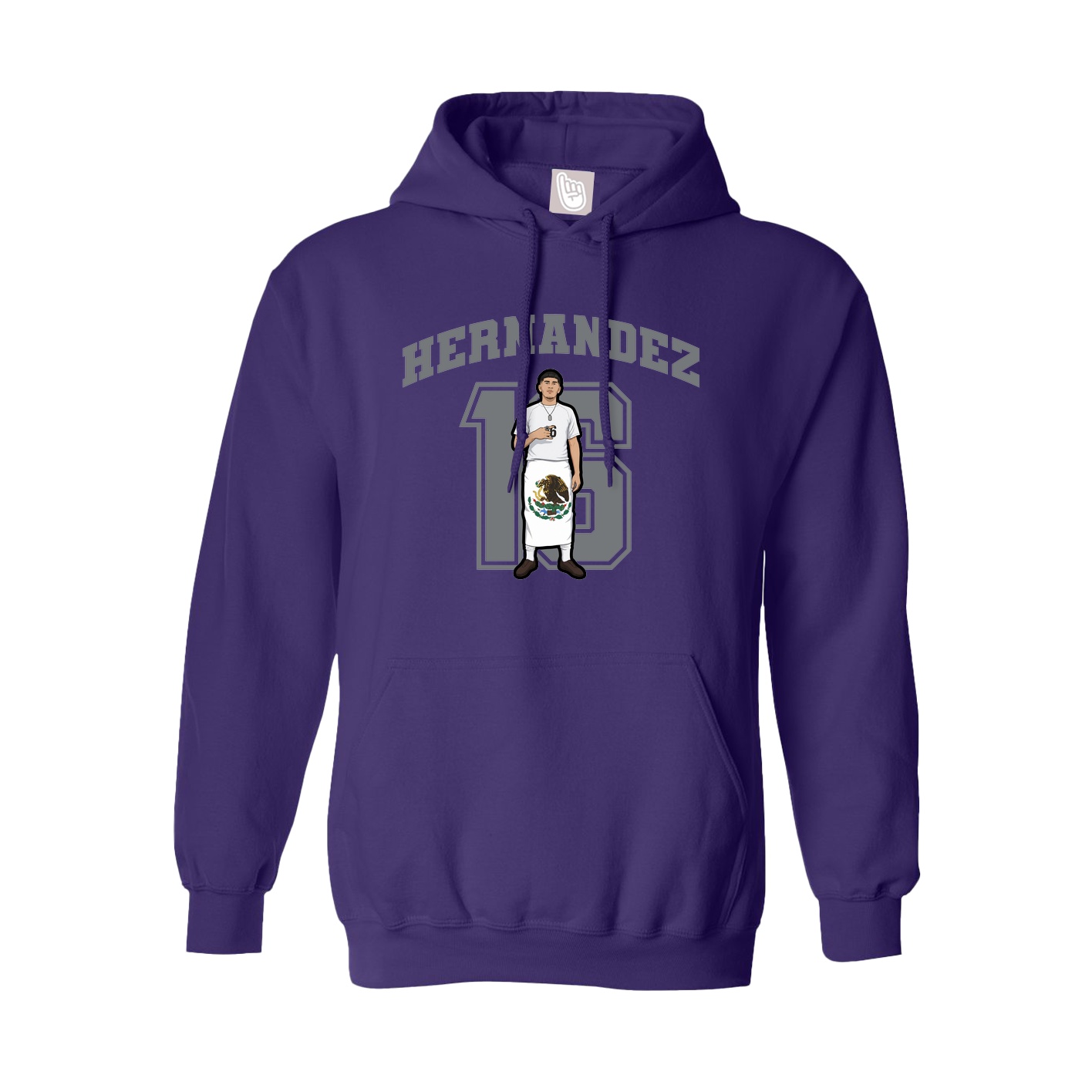 Youth Hoodie — Number in Purple