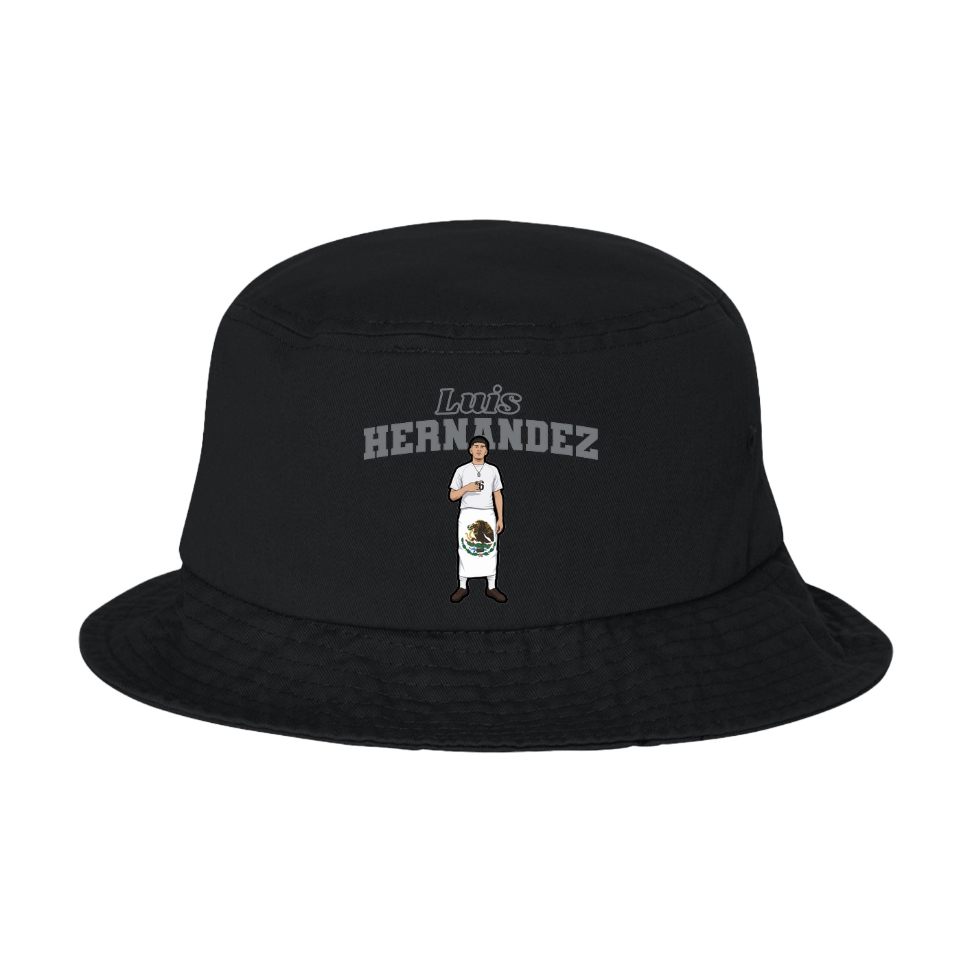 Bucket Cap — Name Arch in Black