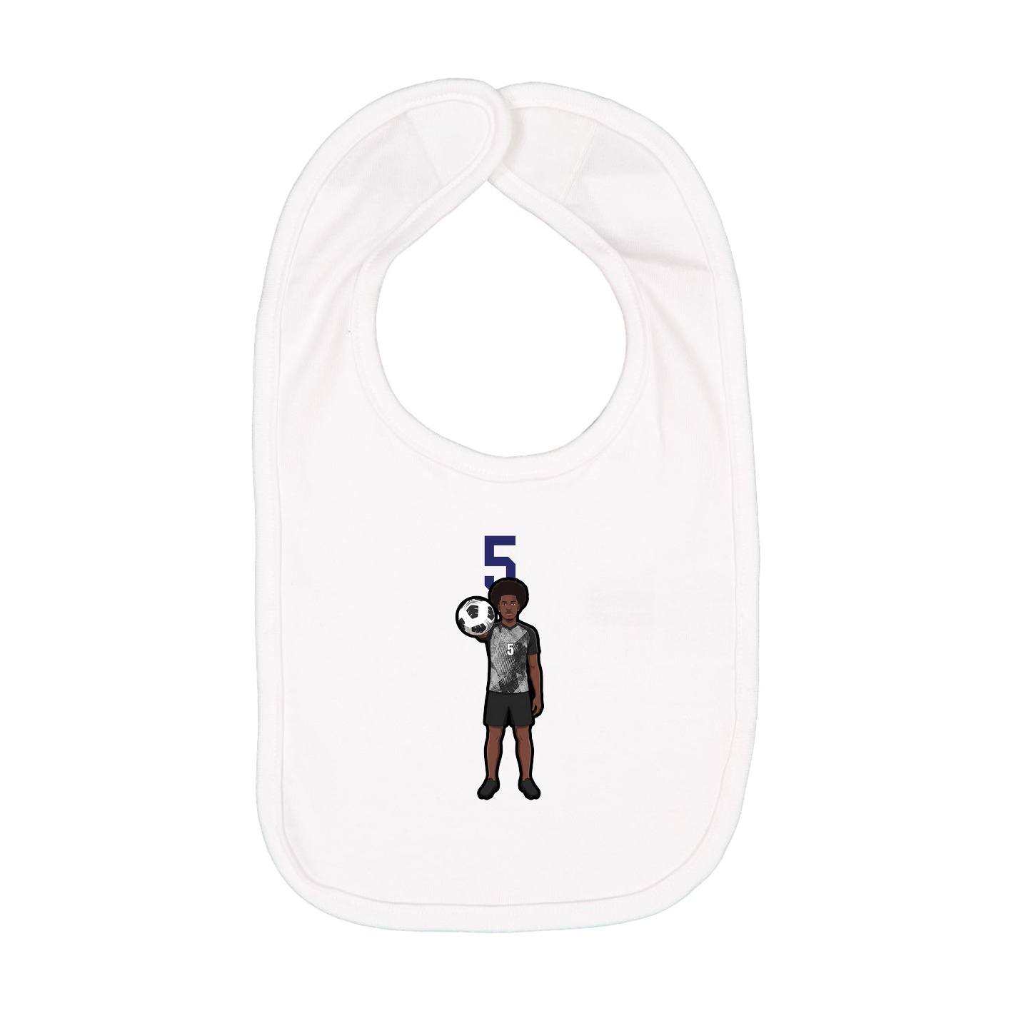 Infant Bib — Number Top in White