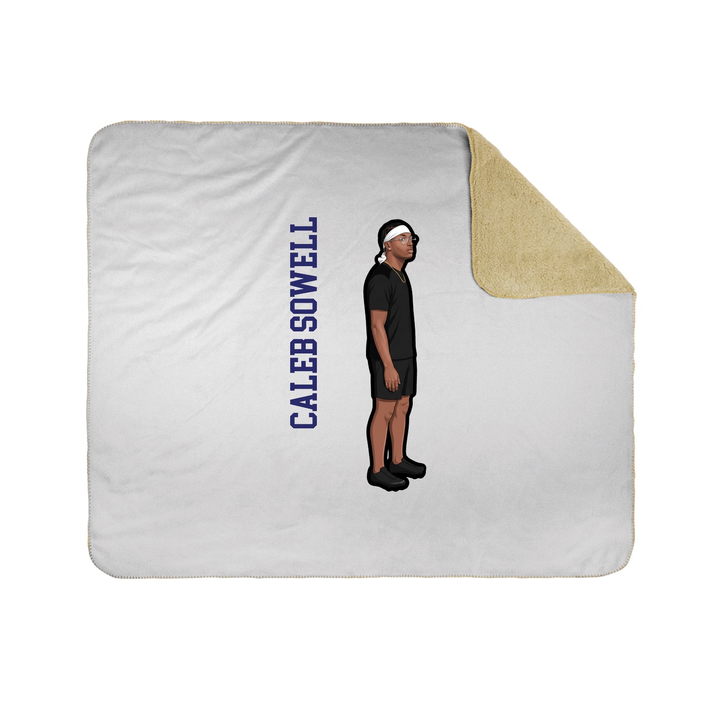 Throw Blanket — Name Vertical in White