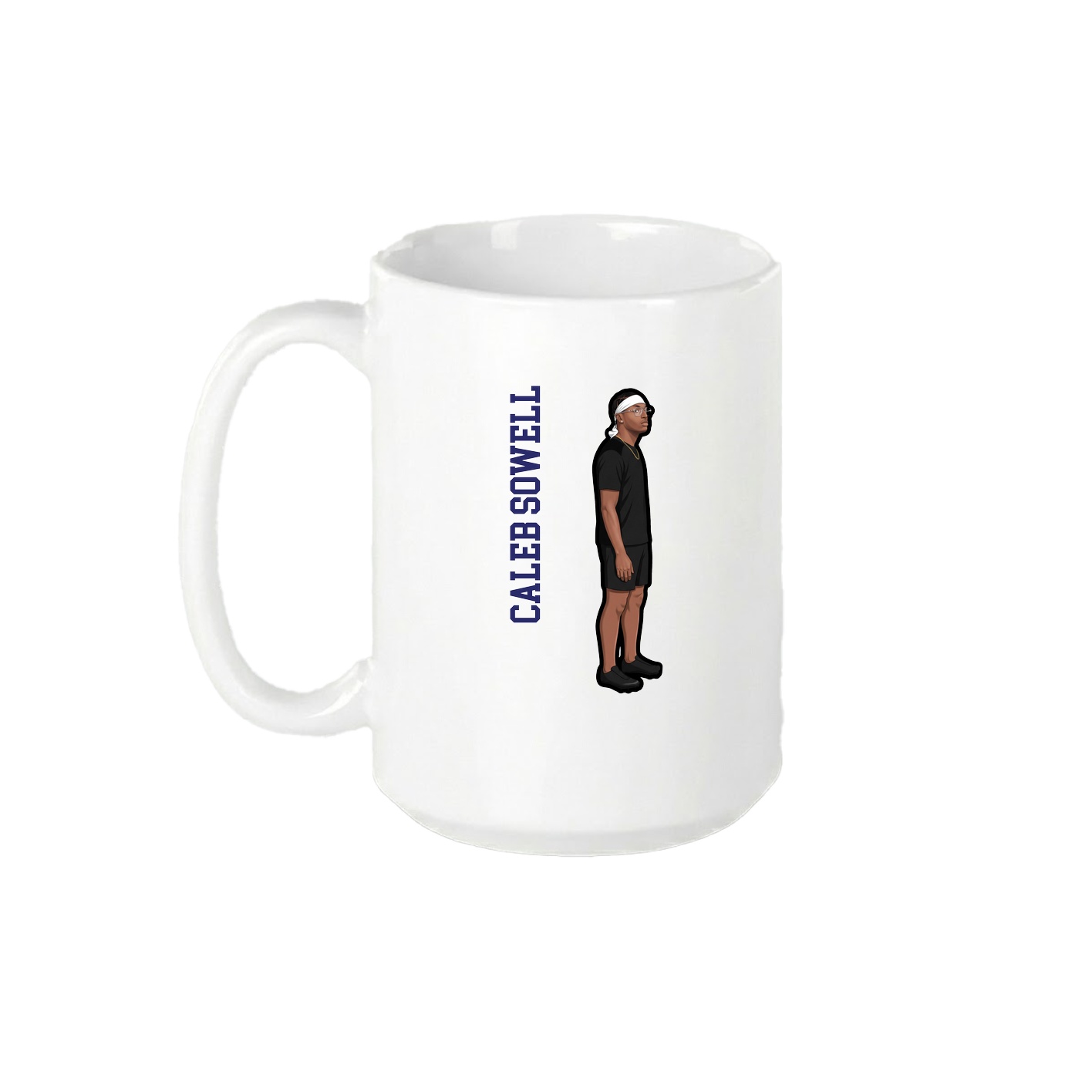 15oz Coffee Mug — Name Vertical in White