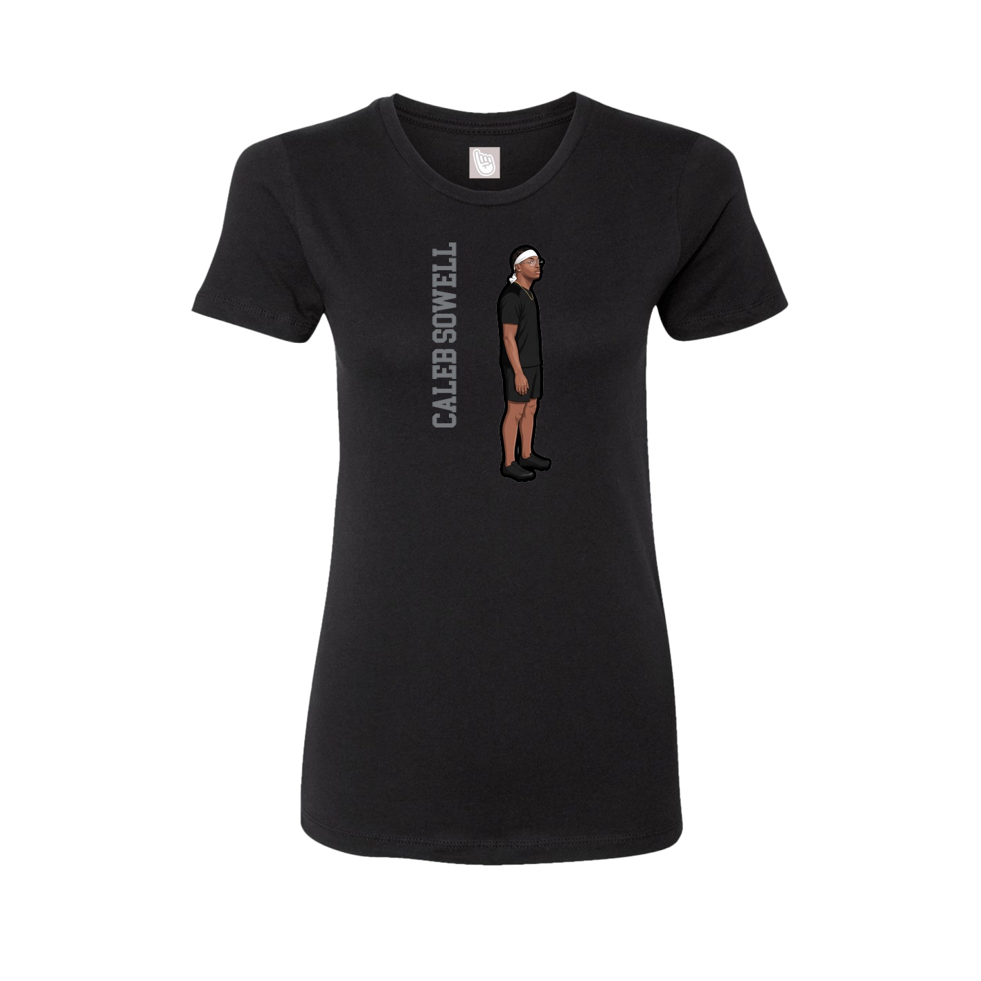Womens Tee — Name Vertical in Black