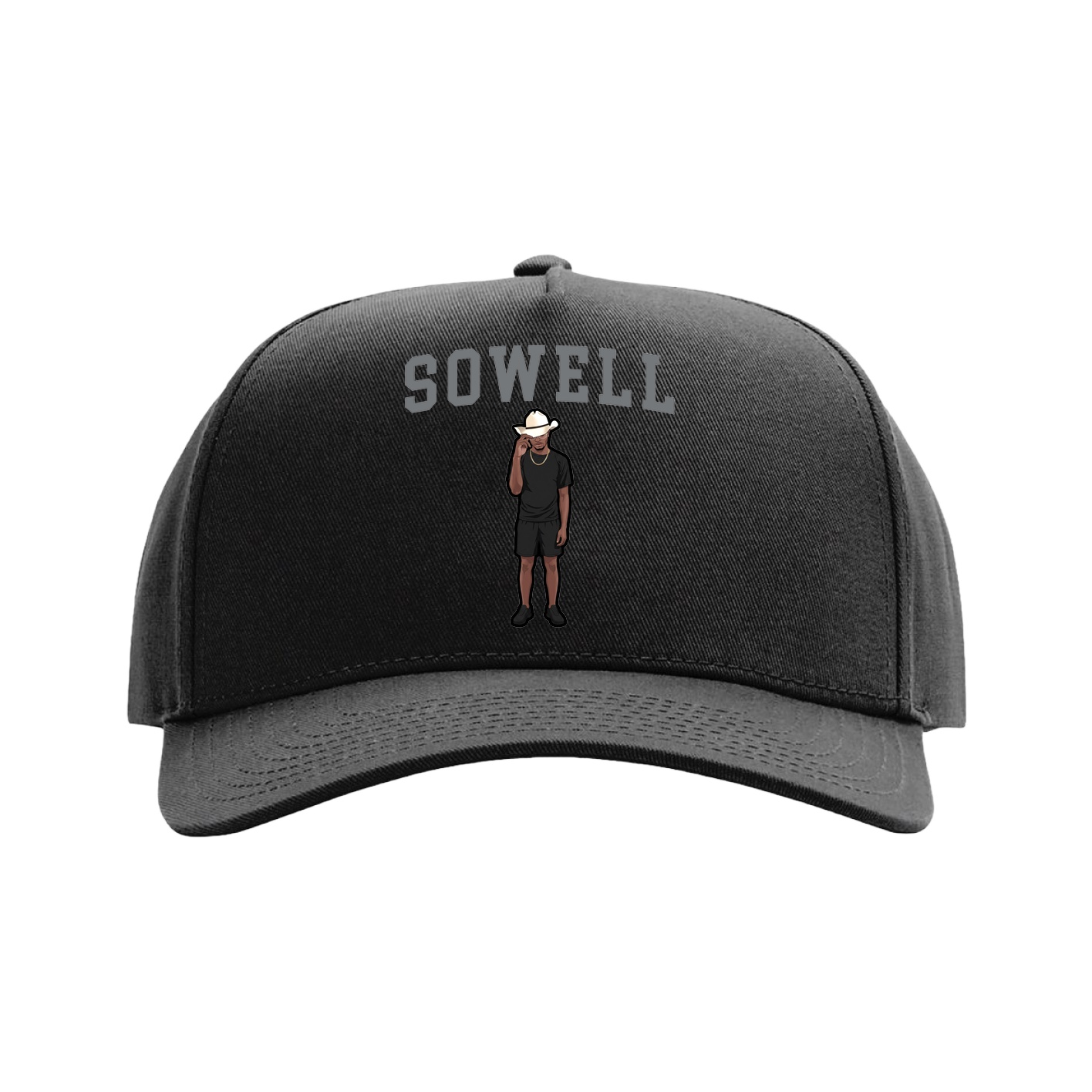 Full Fabric Five-Panel Champ Cap — Shirsey in Black
