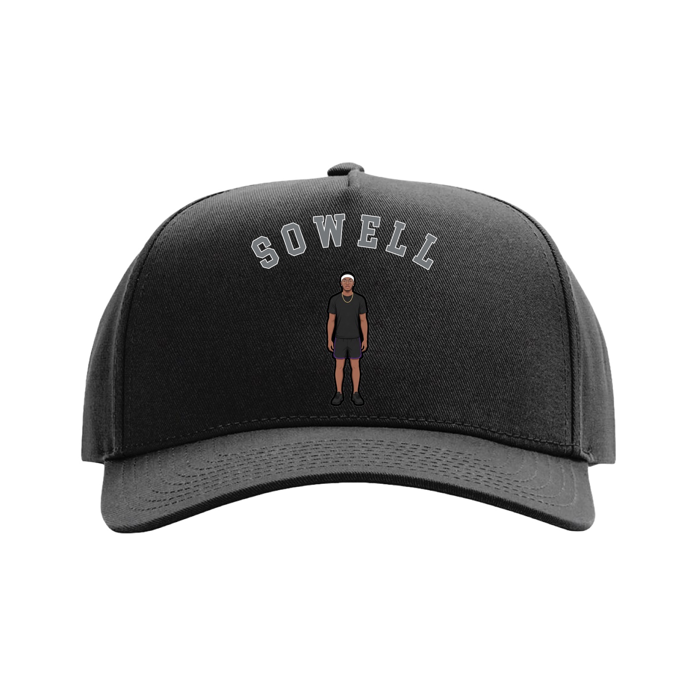 Full Fabric Five-Panel Champ Cap — Shirsey Arch in Black