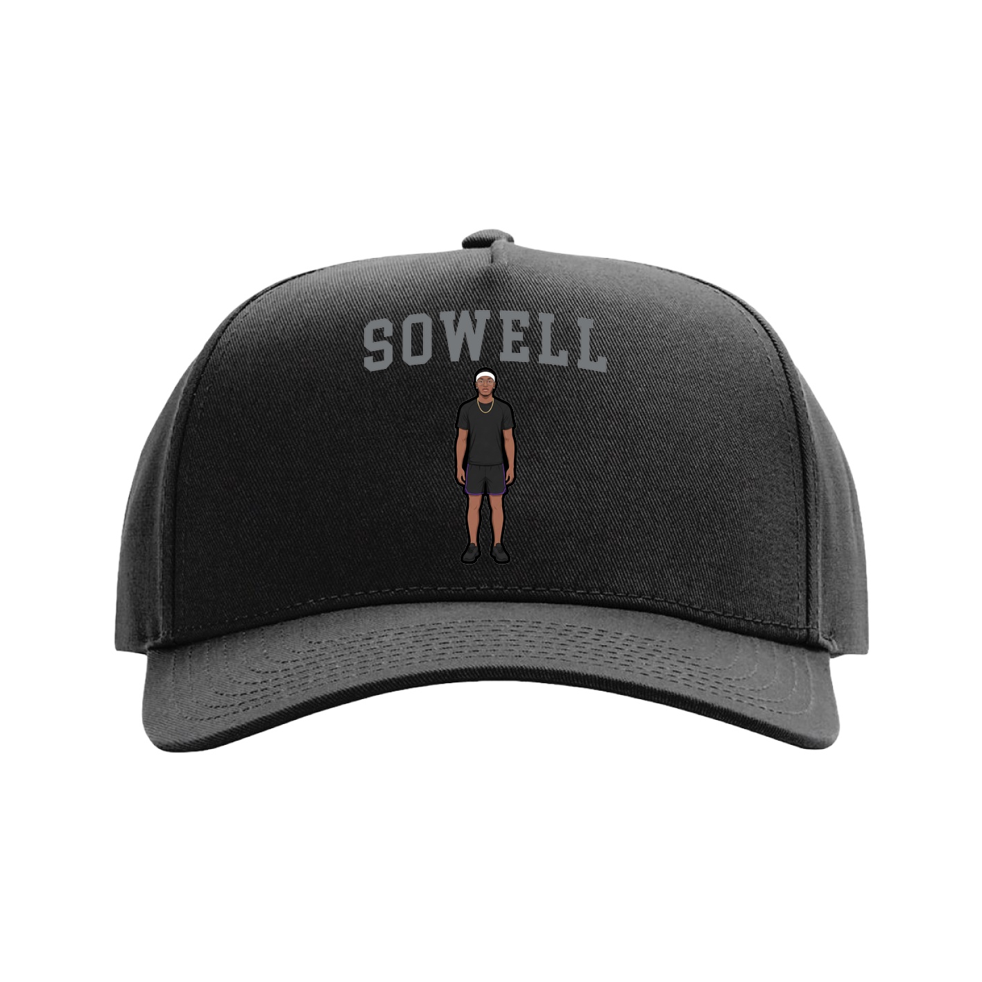 Full Fabric Five-Panel Champ Cap — Shirsey in Black