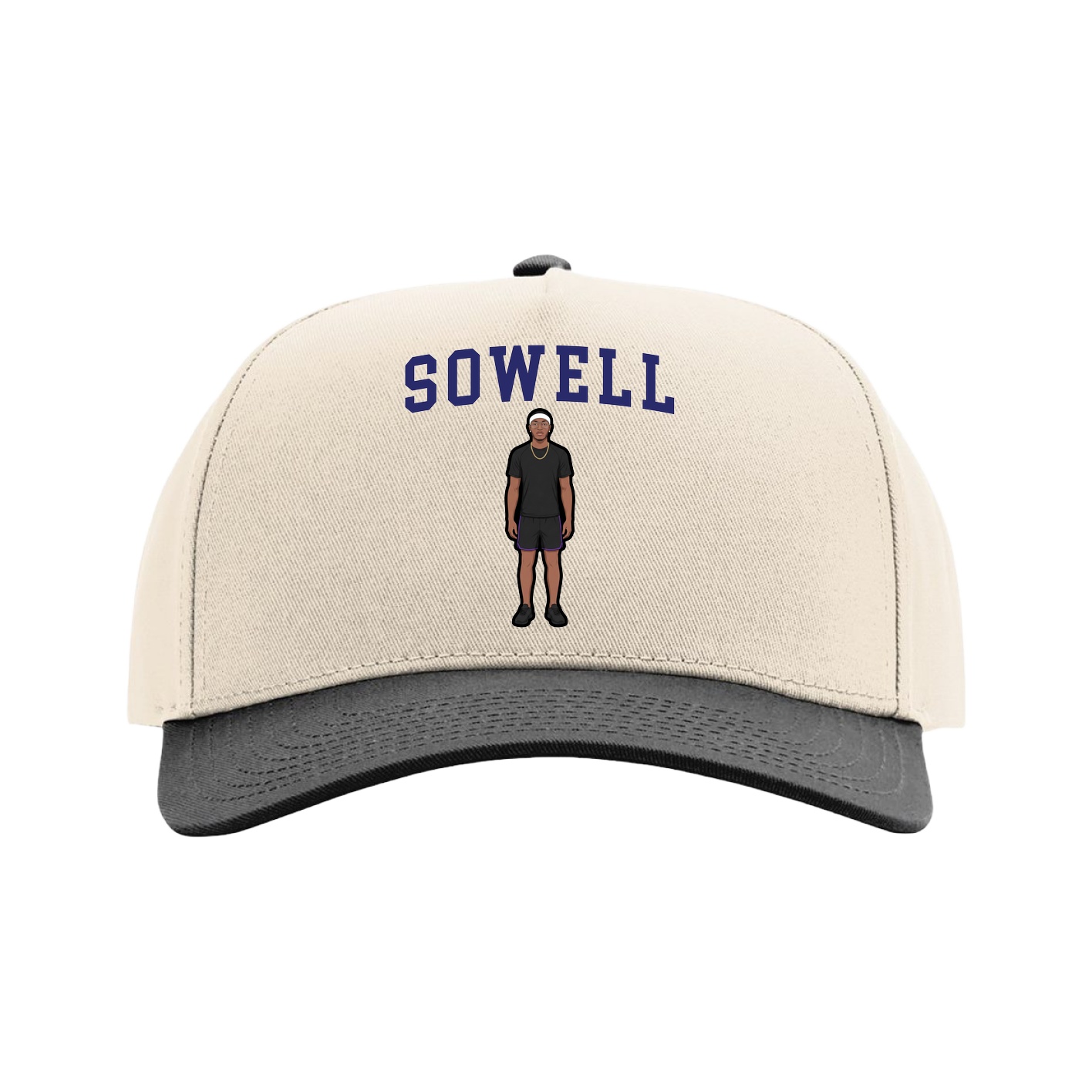 Full Fabric Five-Panel Champ Cap — Shirsey in Cream/Black
