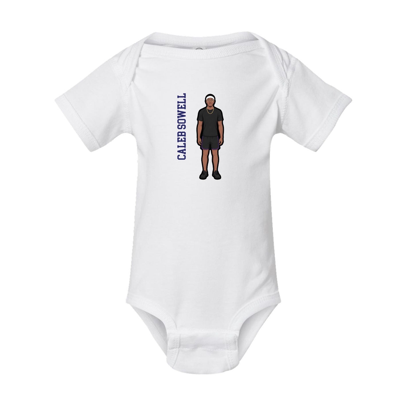 Baby Onesie — Name Vertical in White