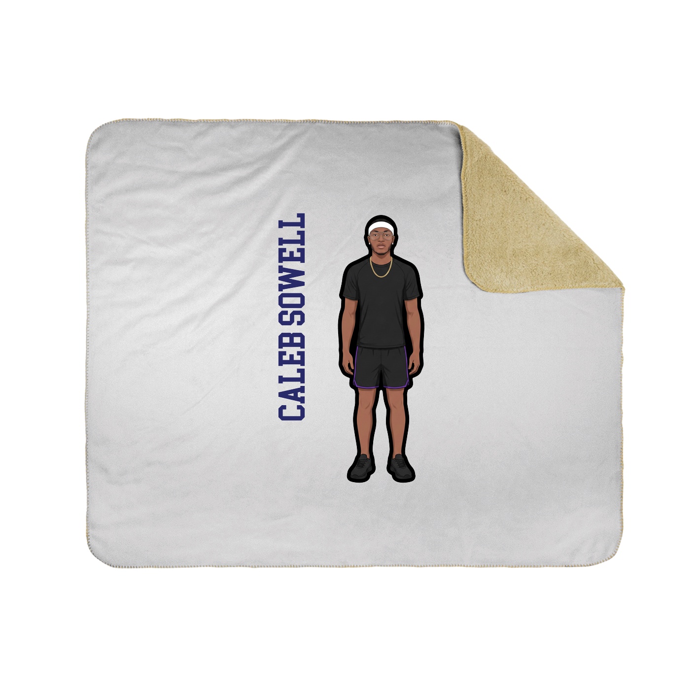 Throw Blanket — Name Vertical in White