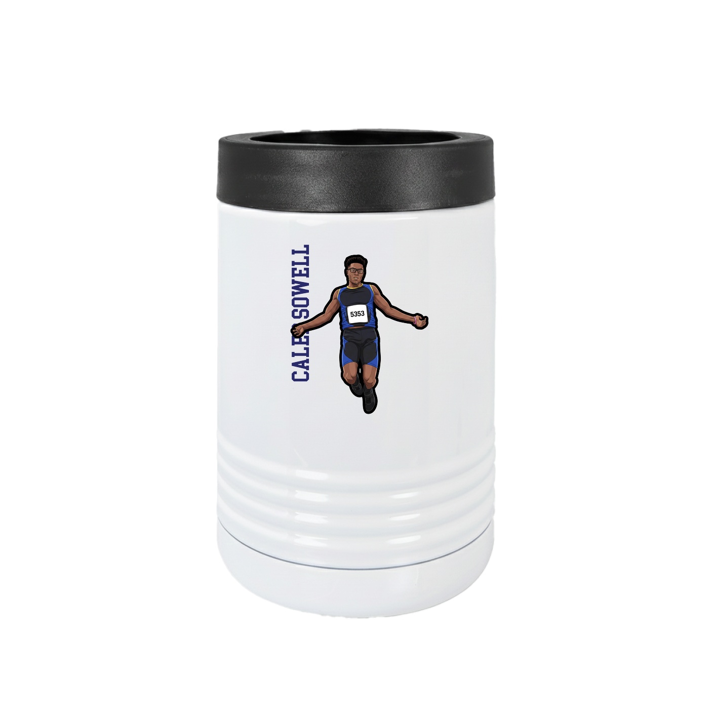 Beverage Holder — Name Vertical in White