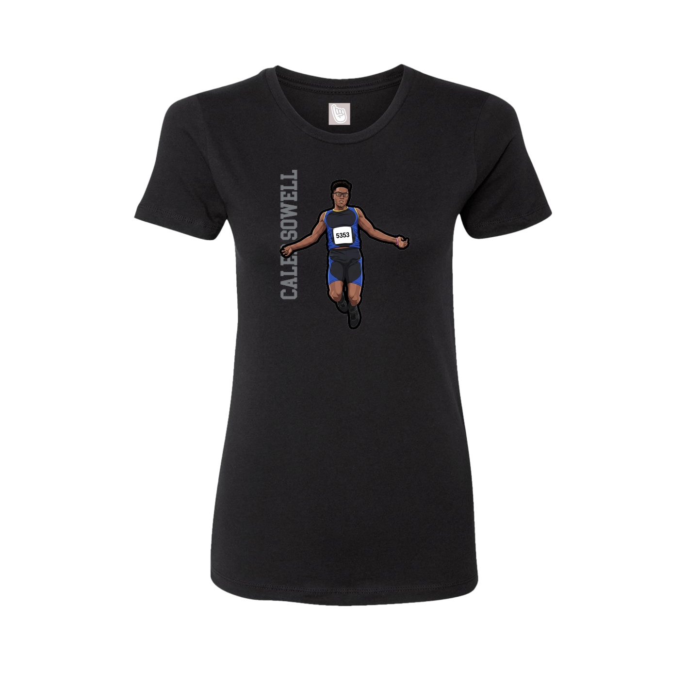 Fitted Women's Tee — Name Vertical in Black