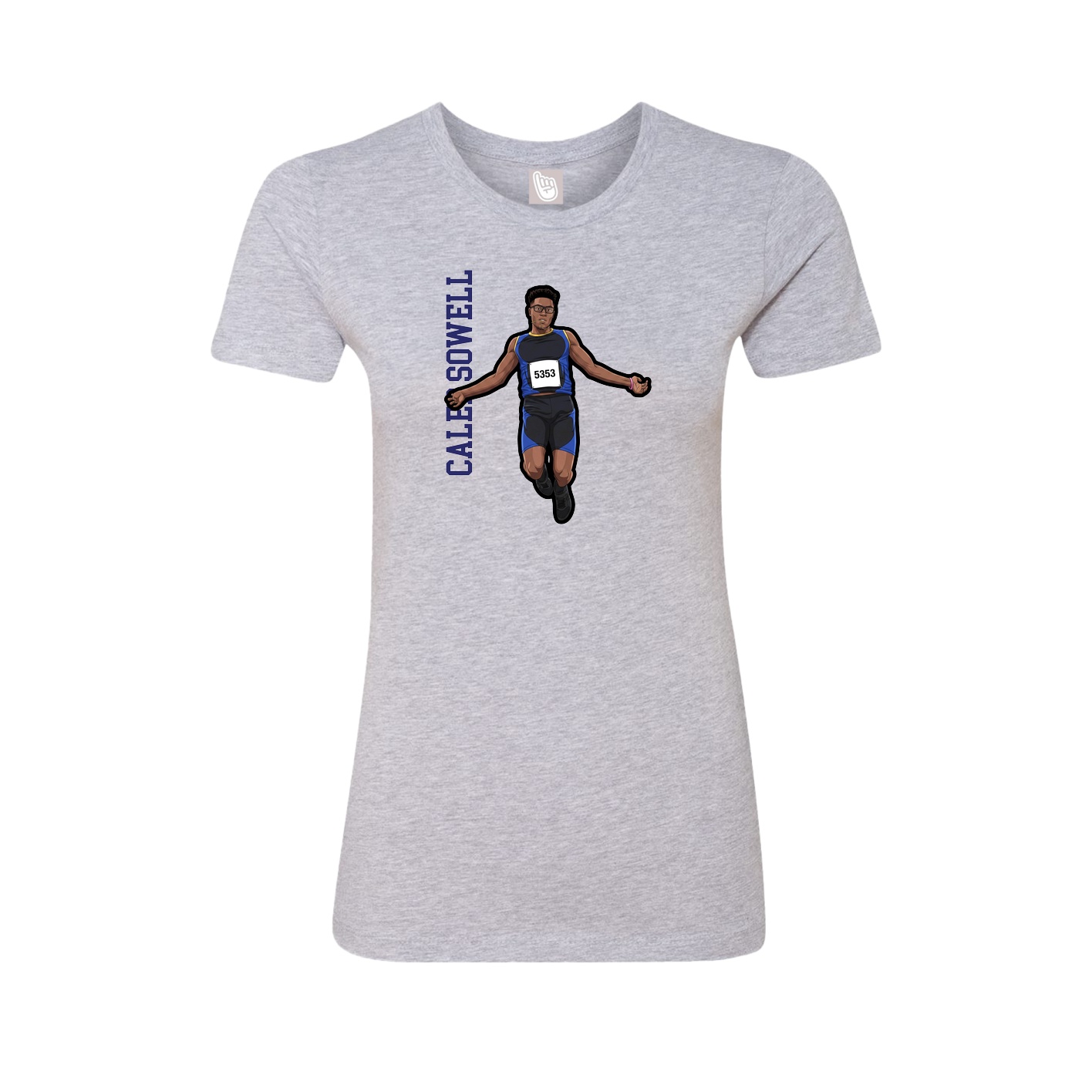Womens Tee — Name Vertical in Grey