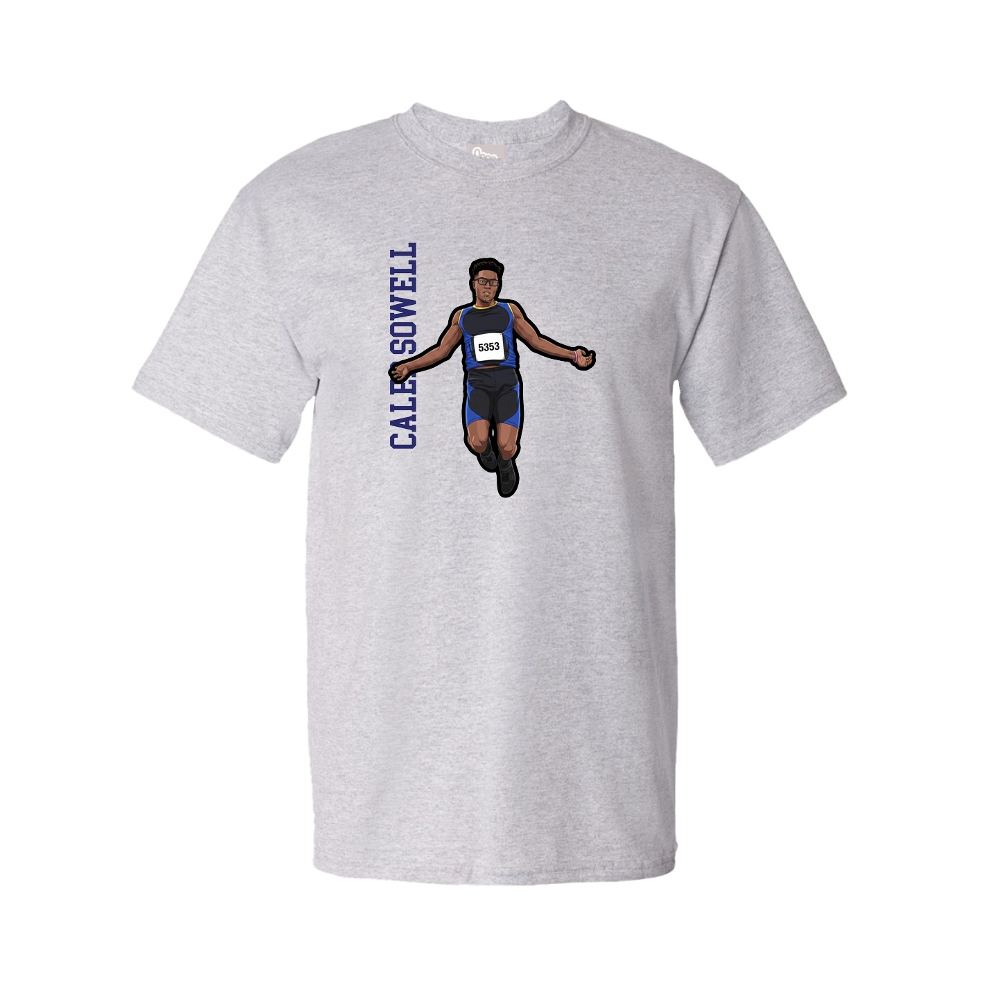 Youth Tee — Name Vertical in Grey