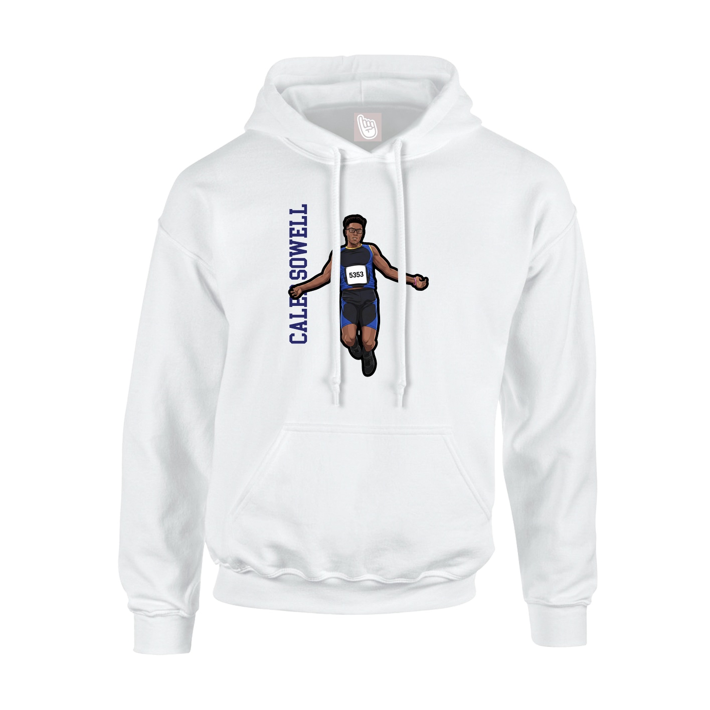 Youth Hoodie — Name Vertical in White