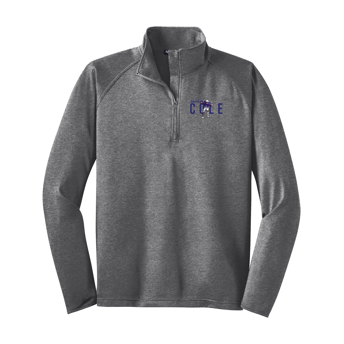 Q-Zip Pullover — Player Name in Grey