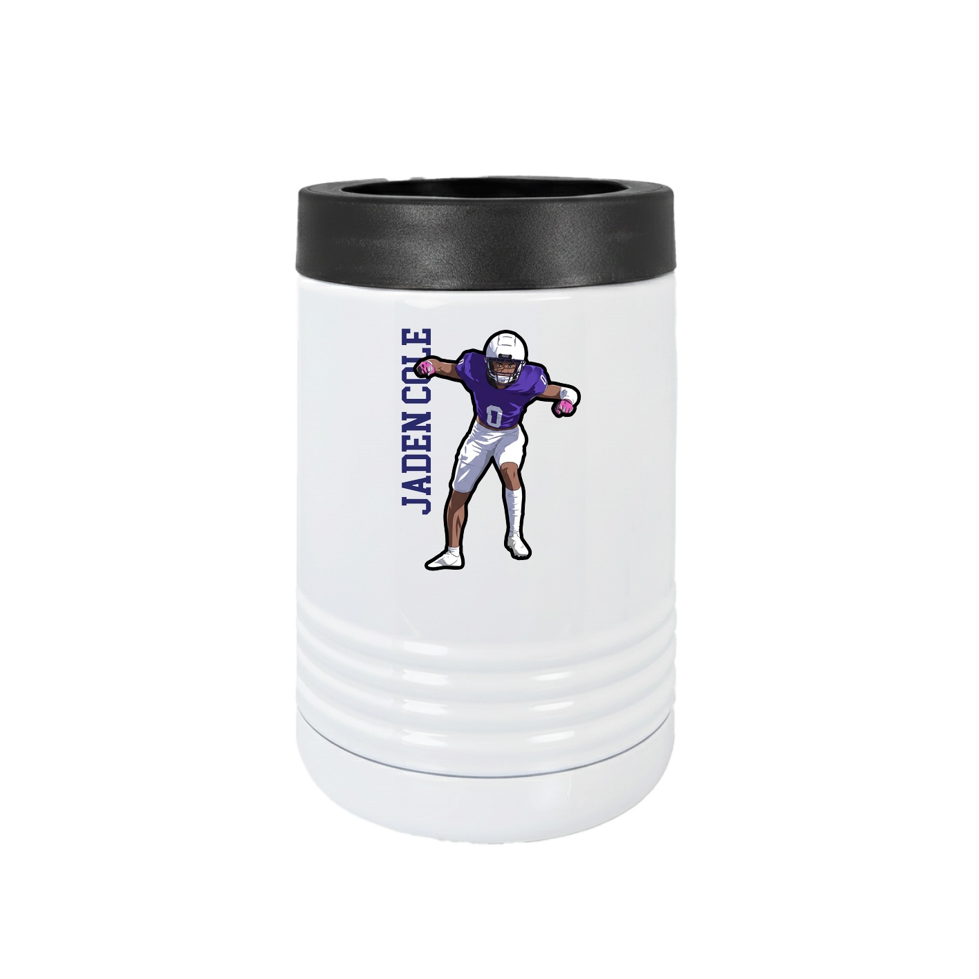Beverage Holder — Name Vertical in White
