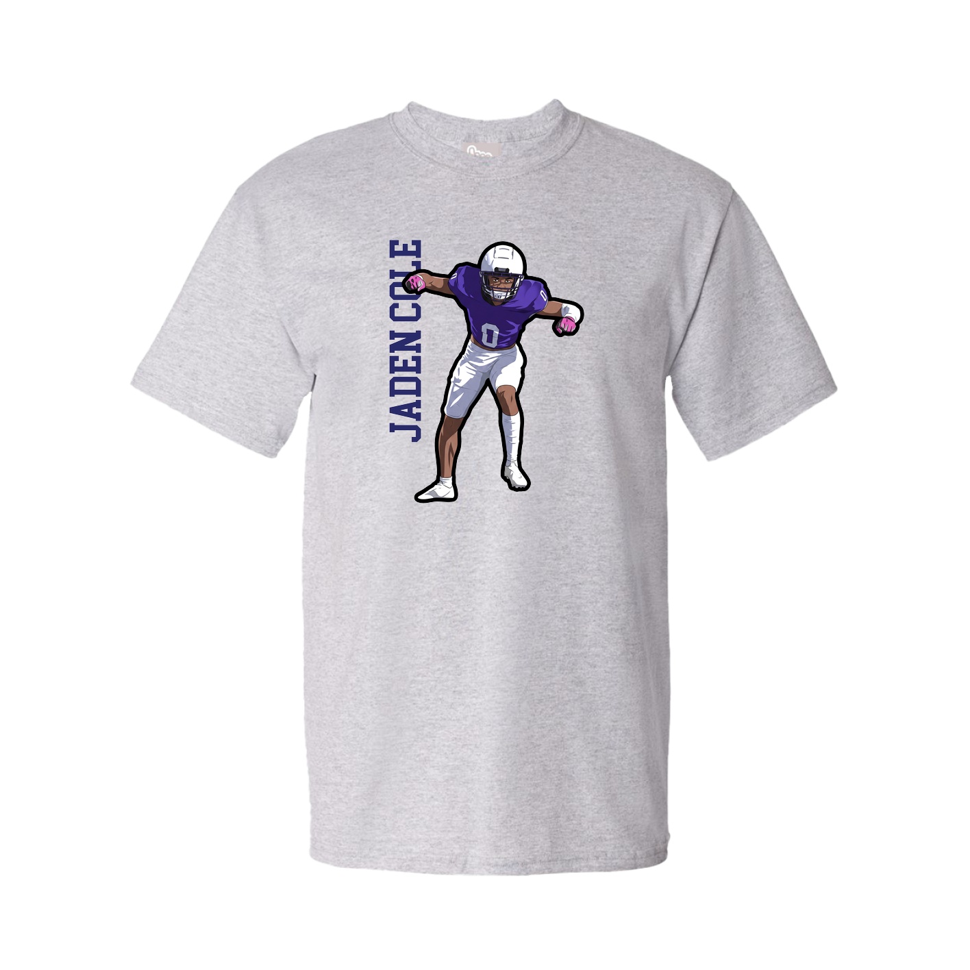 Youth Tee — Name Vertical in Grey
