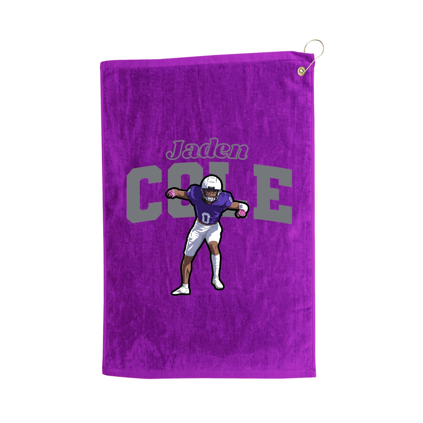 Golf Towel — Name Arch in Purple