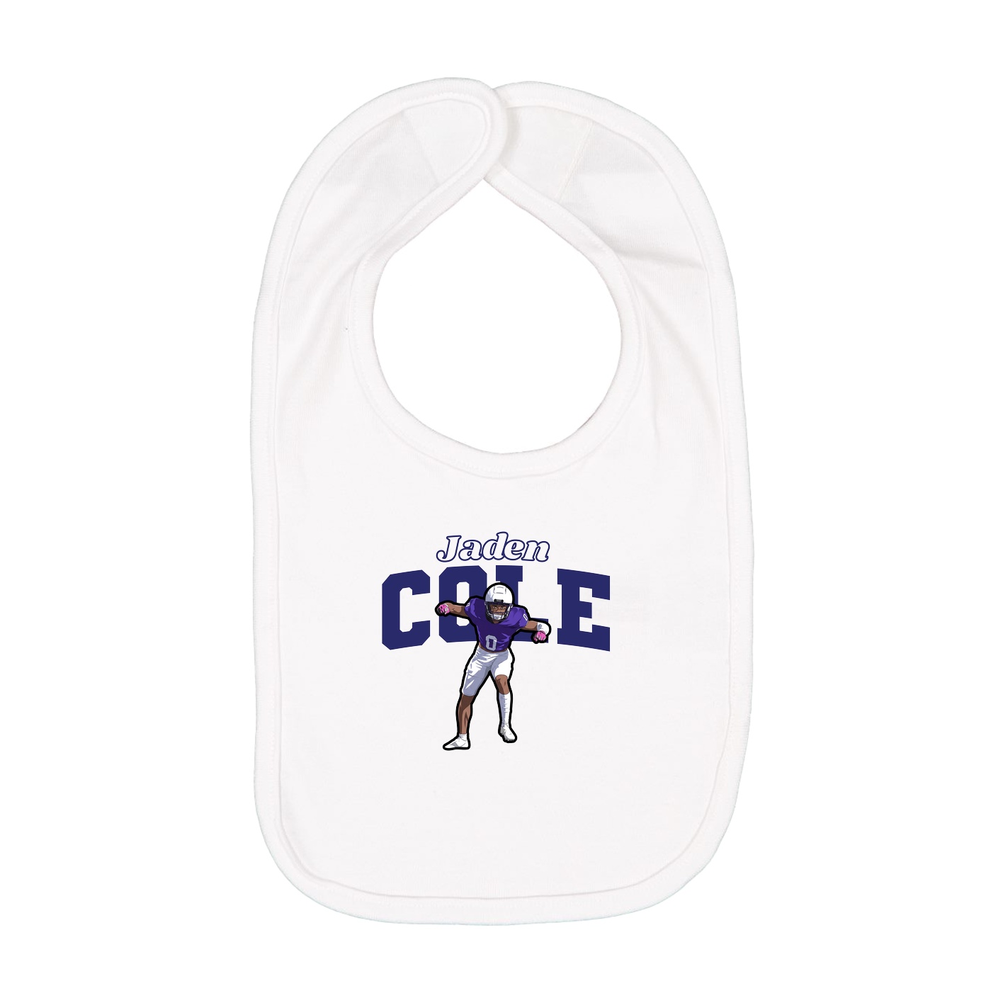Infant Bib — Name Arch in White