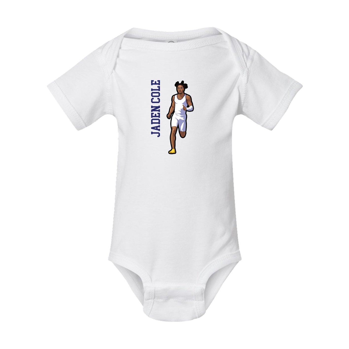 Baby Onesie — Name Vertical in White