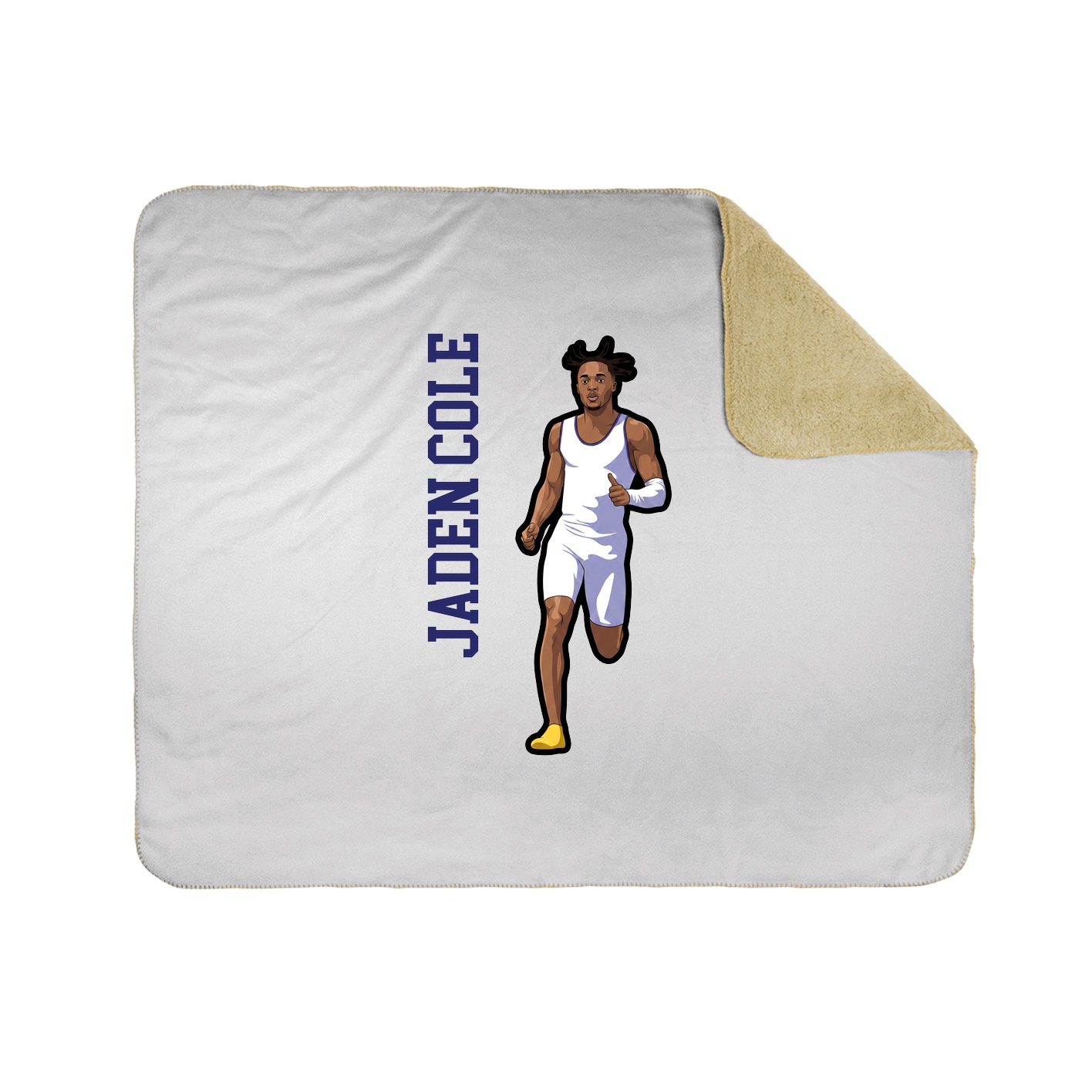 Throw Blanket — Name Vertical in White