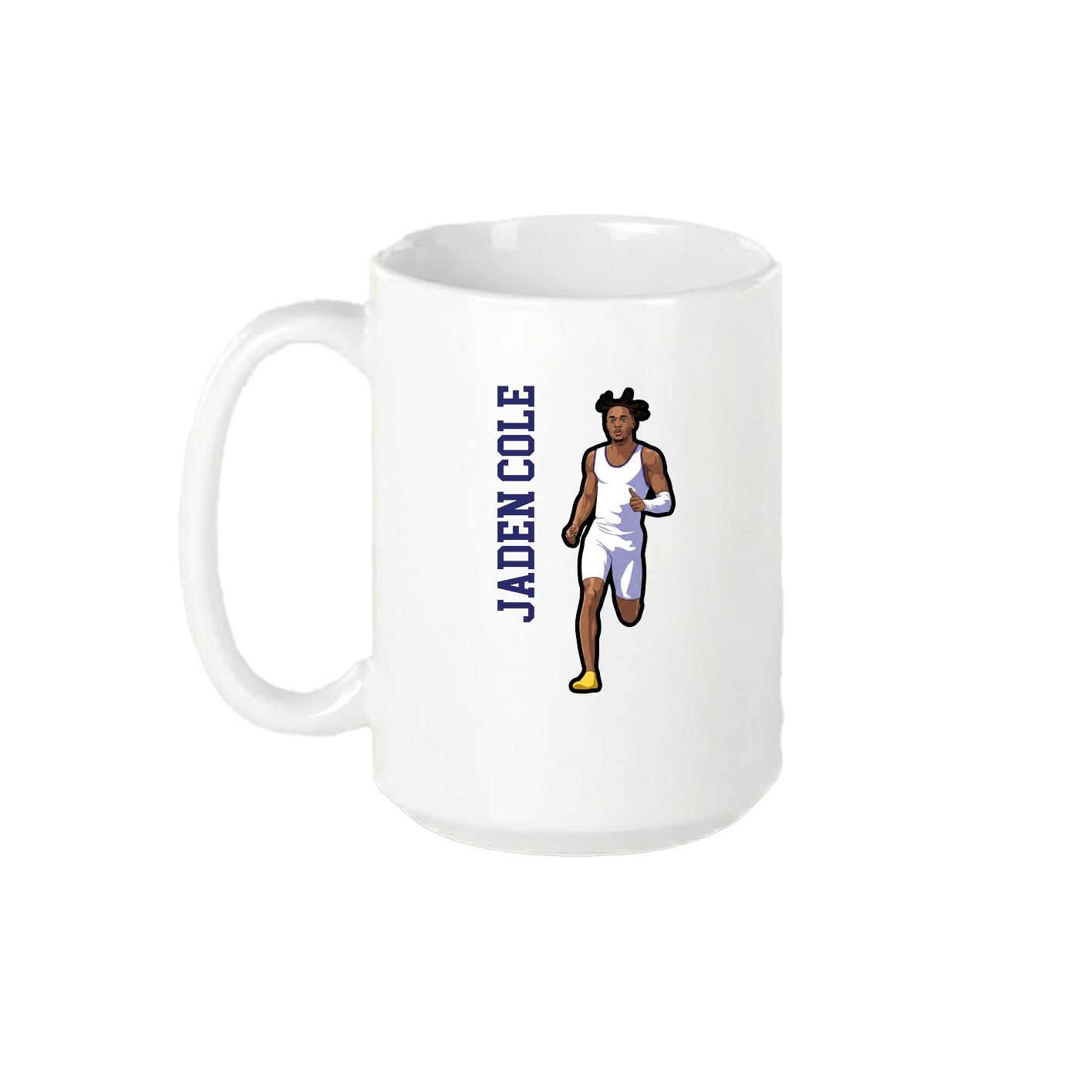 15oz Coffee Mug — Name Vertical in White