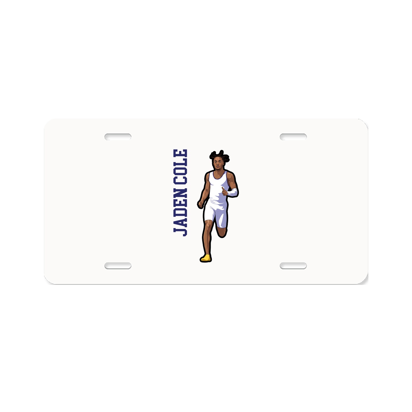 License Plate — Name Vertical in Classic