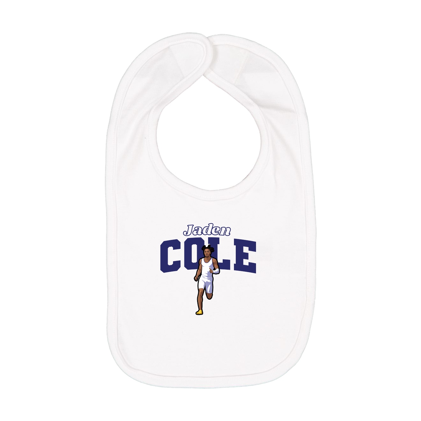 Infant Bib — Name Arch in White