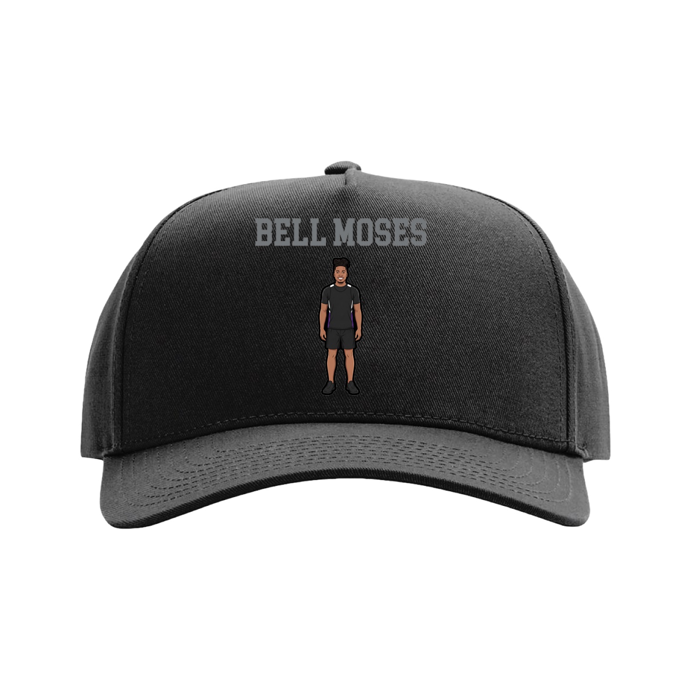Full Fabric Five-Panel Champ Cap — Shirsey in Black